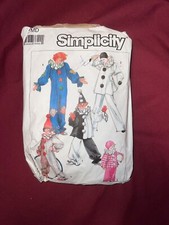 Vintage Simplicity Halloween Costume Pattern 7649 Clown Adult M or Child 6/8