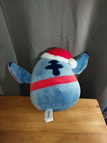2023 Disney Stitch Christmas Squishmallow Plush 10” With Santa Hat & Scarf - Foto 5 di 8