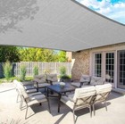 7’x11’ Gray  Sun Shade Sail Rectangle Patio Canopy Outdoor Fabric 