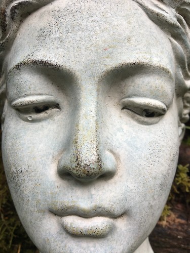 Greek boy's head vtg small concrete wall planter~garden~8" X 6 1/2" X 5"~rustic - Picture 4 of 23
