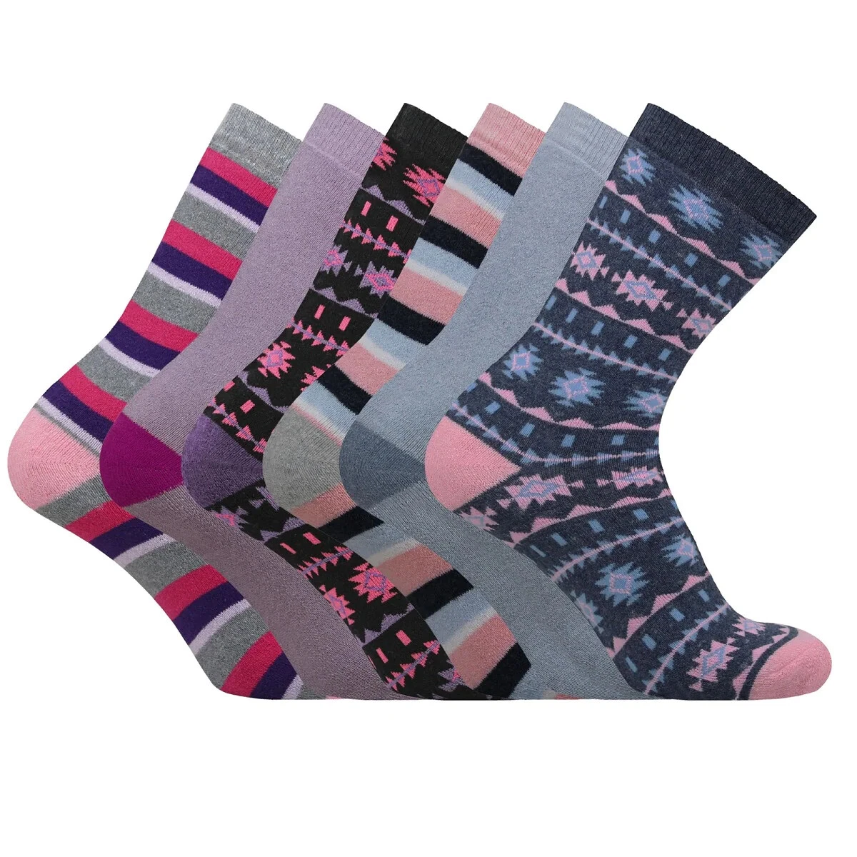 3-12 Pairs Ladies Women Fair Isle Design Thermal Socks 4-7
Opens in a new window or tab