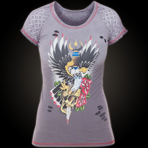 AFFLICTION Damen T-Shirt Jason Profant Grau T-Shirts affliction Jason - Bild 2 von 5