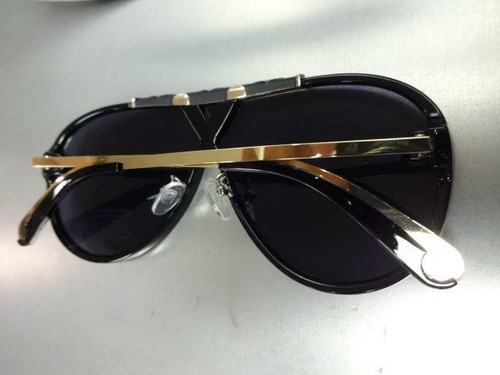 Men Women OVERSIZED VINTAGE RETRO Style SUN GLASSES Black Gold Frame Bronze Lens - Picture 8 of 8