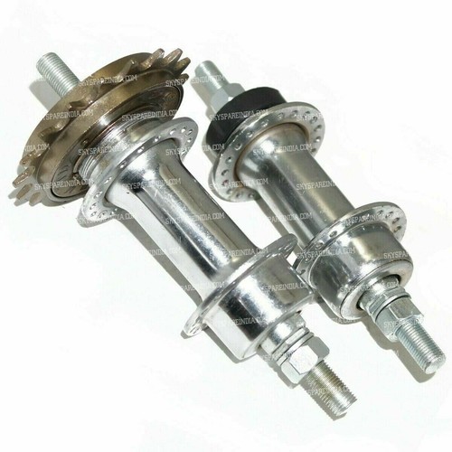 Vintage Bicycle Bike Front & Rear Wheel Hub With Free Wheel & Axle - Picture 1 of 8