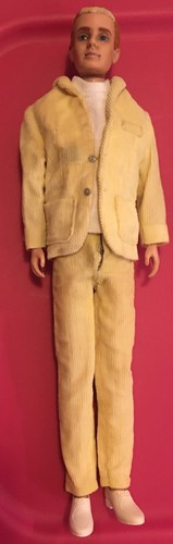 Vintage Ken Summer Suit yellow corduroy suit white shirt and shoes tagged OOAK - Picture 2 of 9