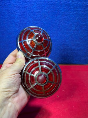 Vintage *PAIR* Original Automobile Tail Light Red Glass Lens AE-79 | eBay