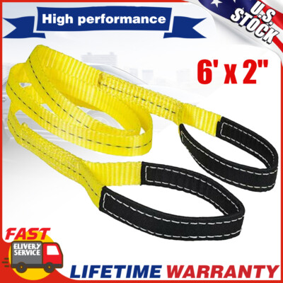 2''x 6ft Under 9000LBS Breaking Lifting Strap Sling 3000LBS Load Capacity Tension