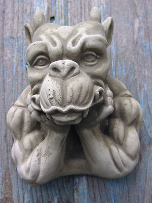 TEUFEL HORN B-Ware NEU Gargoyle Torwächter Steinguß ...