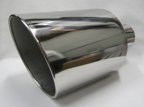 FORD POWERSTROKE POLISHED STAINLESS WELD ON DIESEL EXHAUST TIP 4"IN 10"OUT 18"L - Imagen 2 de 5