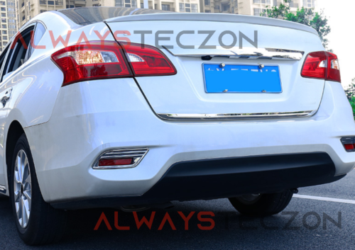 Parachoques trasero cromado para Nissan Sentra 2016-2019 cubierta antiniebla accesorios de moldura - Imagen 6 de 9