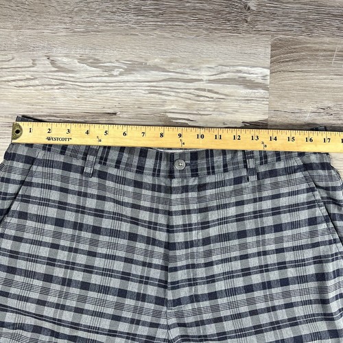 FootJoy vorne flach grau blau kariert Polyester Spandex Golfshorts Herren Größe 34 - Bild 4 von 10