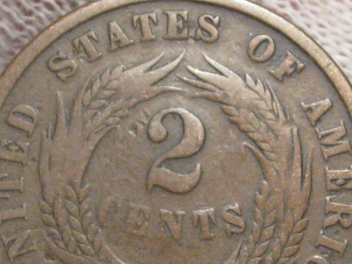 1866 US 2¢ Two Cent Piece. #34 - Picture 5 of 7