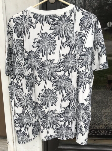 Mens Original Use sz L White/Navy Blue Palm Tree Print T-Shirt New *A - Bild 2 von 6