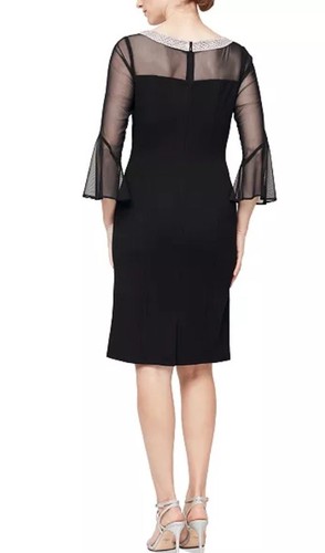 Alex Evenings verziertes schwarzes Etuikleid Cocktailkleid Größe 4 neu 199 $ - Bild 5 von 13