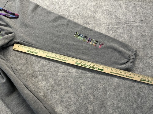 Disney Parks Mickey Mouse Gray Plaid Rainbow Check Joggers Pants Girls Youth XL - Picture 10 of 15