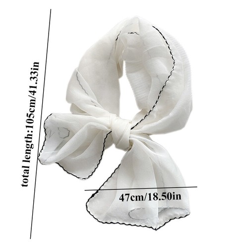 Skinny Thin Scarves Small Handle Bag Ribbon Pure Color Long Silk Scarf Wild+ ⇓ - Picture 11 of 21