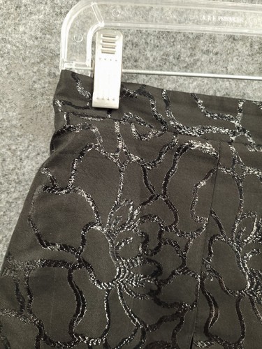 Miss Selfridge Skirt Womens 6 High Rise Pleated Full Lined Embossed Floral Black - Picture 4 of 15