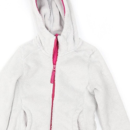 DECATHLON Girls White Polyester Blend Full Zip Hoodie Size 8 Years Zip - Afbeelding 10 van 12