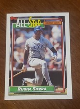1992 Topps Gold All Star #403 Ruben Sierra Texas Rangers Card
