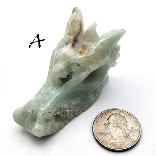 Estatuilla tallada en cristal con cabeza de dragón guardián cristal curativo regalo piedras preciosas - Imagen 5 de 13