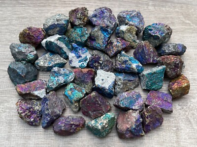 Chalcopyrite Natural Stone, Grade B Raw Peacock Ore Stone, Wholesale Bulk Lot