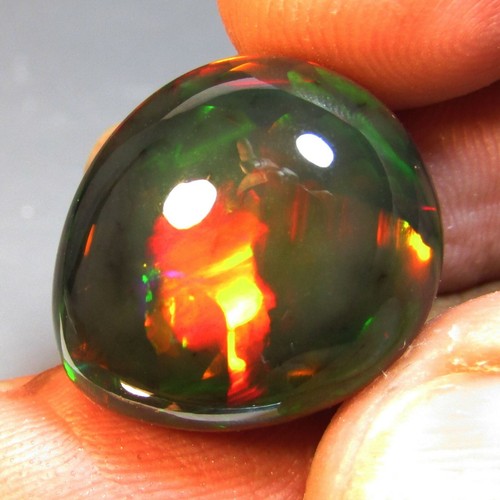 17.15Cts Wide-Eyed Natural Multi Color Play Black Opal Pear Shape Gemstone-VIDEO - Picture 2 of 5