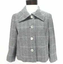 RALPH LAUREN LRL Linen Jacket Blazer Black Pink Plaid Career Womens 8 P 240