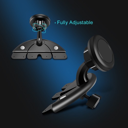 Soporte de montaje magnético universal con ranura de CD para automóvil con 360 ajustable con bloqueo giratorio - Imagen 2 de 5
