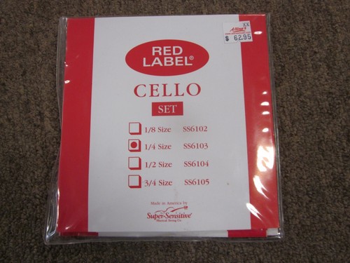 Red Label Cello String Set 1/4 size - Picture 1 of 2