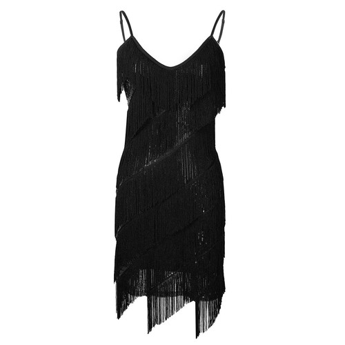 Women's Sequins Tassel Dress Latin Jazz Rumba Tango Cha Cha Tango Dance AU - Picture 59 of 118