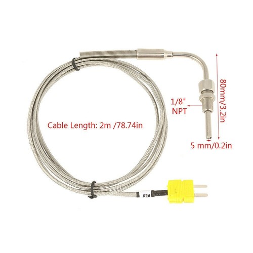 EGT K-Type Thermocouple Exhaust Probe/High Temperature Sensors 1/8" NPT Threads - Picture 6 of 12