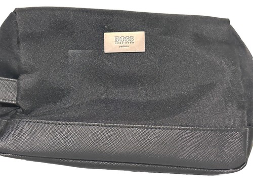 Hugo Boss Kulturbeutel Reisetasche Schwarz Metall Logo - Bild 1 von 6