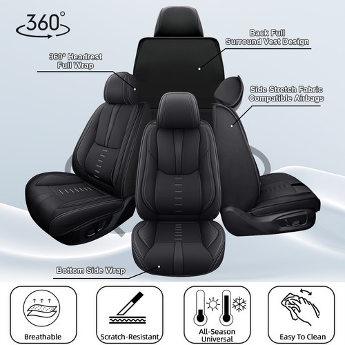 Car Front Rear For Honda HR-V 2016-2024 Seat Covers Faux Leather Cushion 5 -Sits - Picture 8 of 8