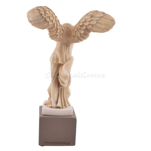 Statue Nike von Samothrake Alabaster 7" - 18 cm Gussmarmor weiß mit Patina - Bild 4 von 9