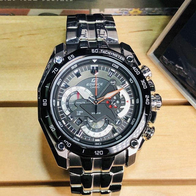 Casio Edifice EF-550D-1A Men's Chronograph Stainless Steel Band Analog Watch for sale online