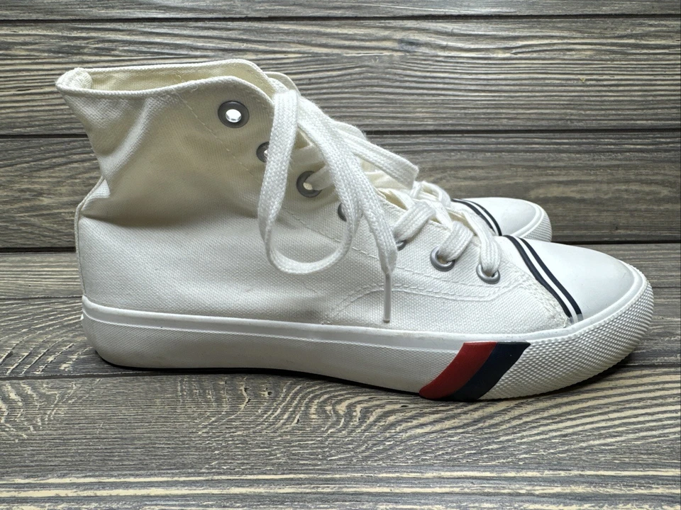 Zapatilla deportiva Pro-Keds blanca de lona de caña alta para mujer talla 3,5 M Foto 2 de 4