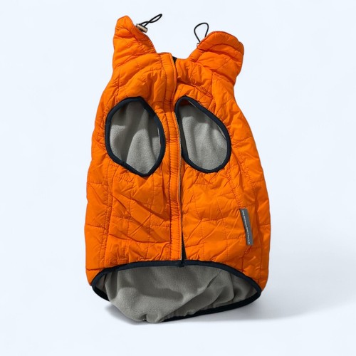 Berkshire Pet Dog Puffer Jacket Fleece Lined Orange Polartec Size MEDIUM - Picture 2 of 6