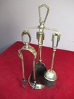 Vintage Antique Polished Brass Fireside Companion Set.