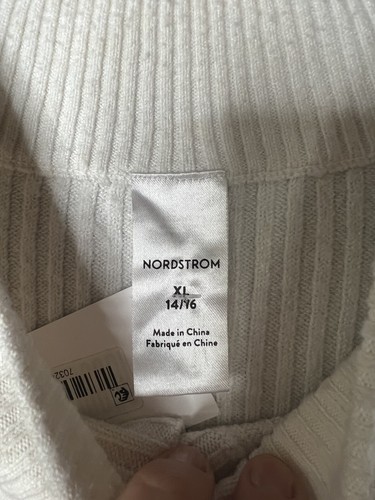 Nordstrom Ivory Red Stripe 3/4 Button Up Sweater Girls Youth Size XL 14/16 - Picture 4 of 10