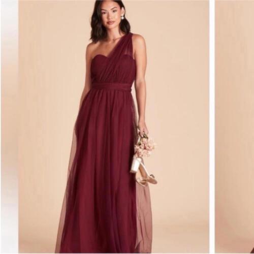 Birdy Grey Tulle Christina Convertible Bridesmaid Dress XS Burgundy Women's New