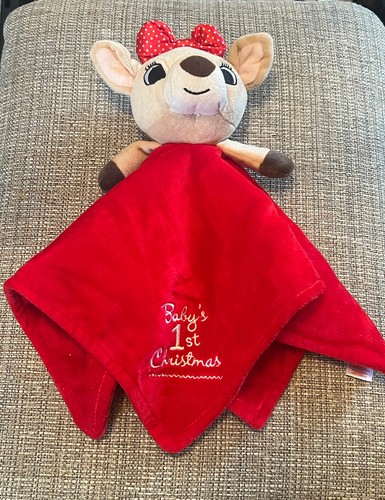 Baby’s First Christmas Rudolph Clarice Girl’s Security Blanket - Picture 2 of 4