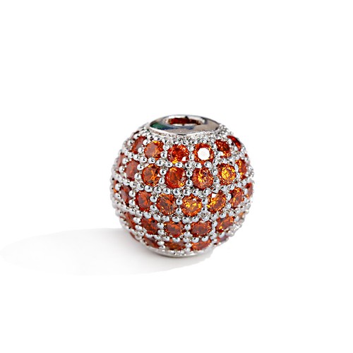 10mm Brass Red Micro Pave Cubic Zirconia Ballls Connector DIY Loose Beads Crafts - Picture 19 of 46