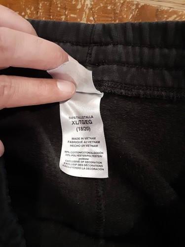 Adidas Pants Youth Extra Large XL 18 20 Black White Striped Jogger #S97 - Picture 3 of 4