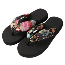 Women Ladies Summer Bohemia Platform Thong Flip Flops Flat Sandals Casual Shoes