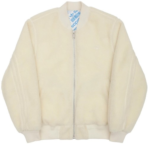 adidas Originals x Alexander Wang Reversible Fleece Boxy Bomber Jacket Cream XS - Picture 3 of 10