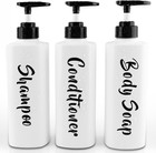 16.9Oz Shampoo and Conditioner Dispenser Set of 3-Printed Shower Soap