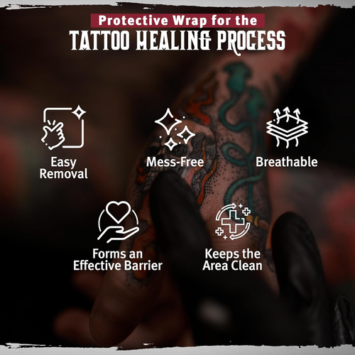 Hustle Butter Second Skin Tattoo Wrap - 6 Zoll x 2,2 Yards - Transparente Klebstoffe - Bild 4 von 12