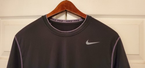 Nike Pro Athletic Style Men's Size Large Black Short Sleeve Shirt - Picture 3 of 7
