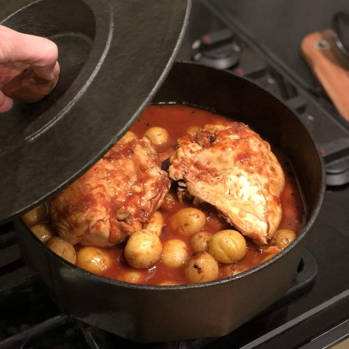 Cast Iron Multi-Purpose Pot & Tortilla Warmer - 3 Quart, Oven Safe, Black - Picture 8 of 10
