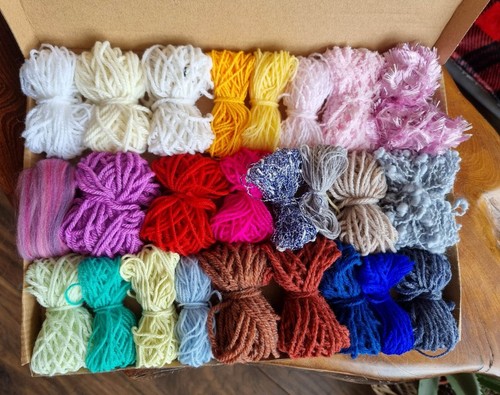 Bundle Mixed Yarn Wool/ Job Lot Knitting Crochet Squares Pompom Crafts Toys - Picture 4 of 4